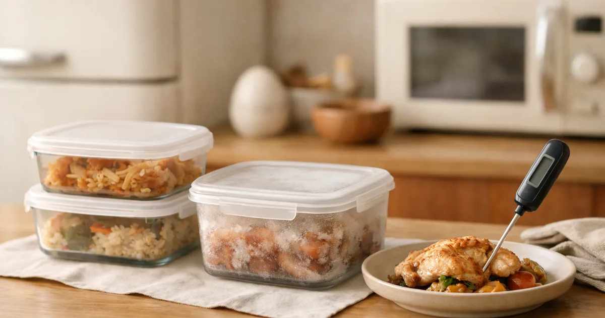 How Long Leftovers Keep — USDA: Fridge Within 2 Hours, 3 to 4 Days Chilled, 3 to 4 Months Frozen, Reheat to 165°F