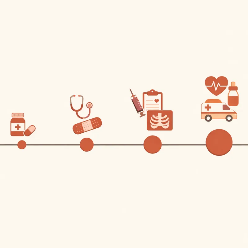 A simple diagram showing four points marked 20, 40, 50 and 54 along a calendar timeline, with an additional screening item appearing at each point