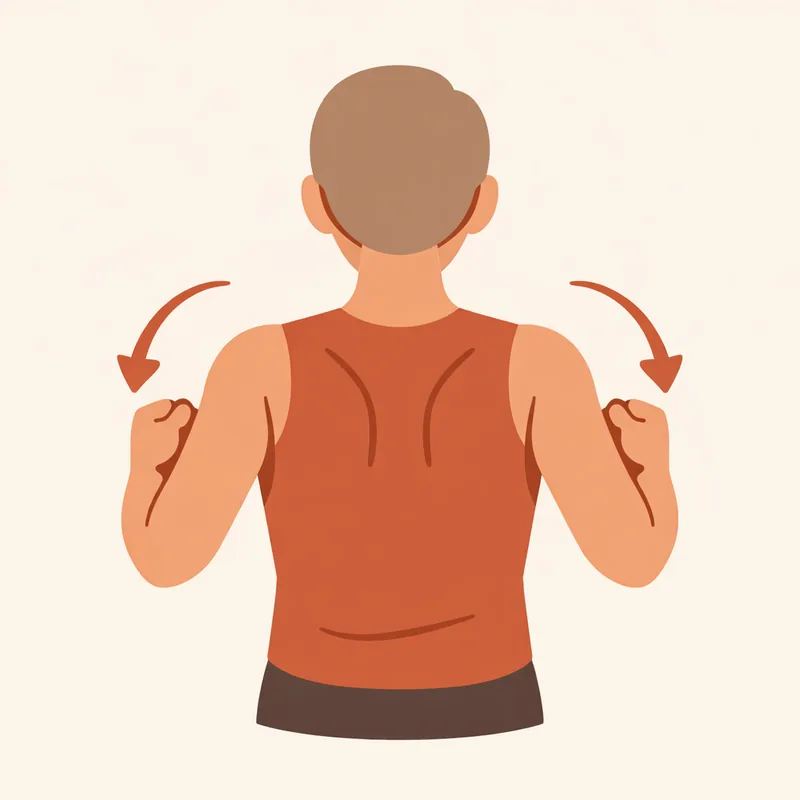 Squeezing the shoulder blades back to open the chest