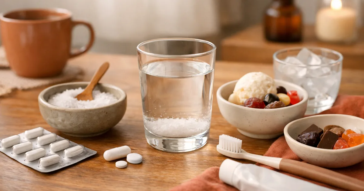 Toothache — NHS: Painkillers and Salt-Water Rinses Until the Dentist; Avoid Sweet, Hot and Cold Food; Dentist After 2 Days