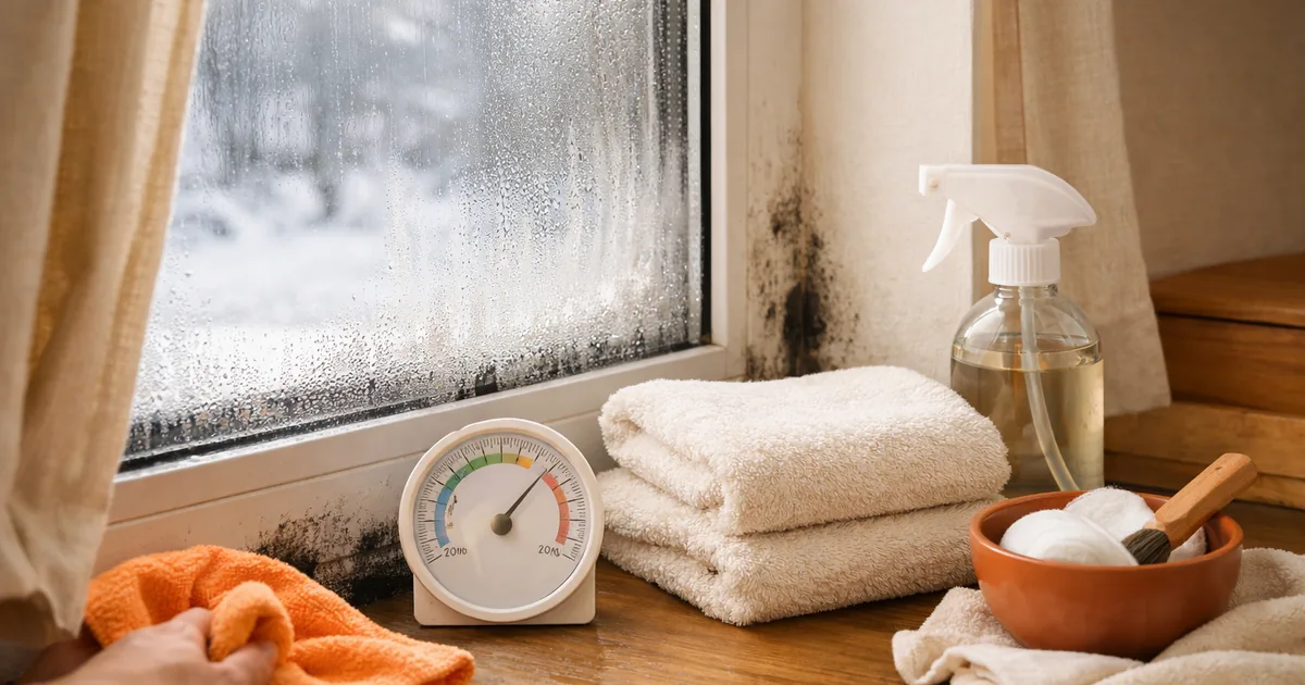 겨울 결로와 곰팡이 — EPA: 습도 30~50%, 물이 맺히면 바로 말리기